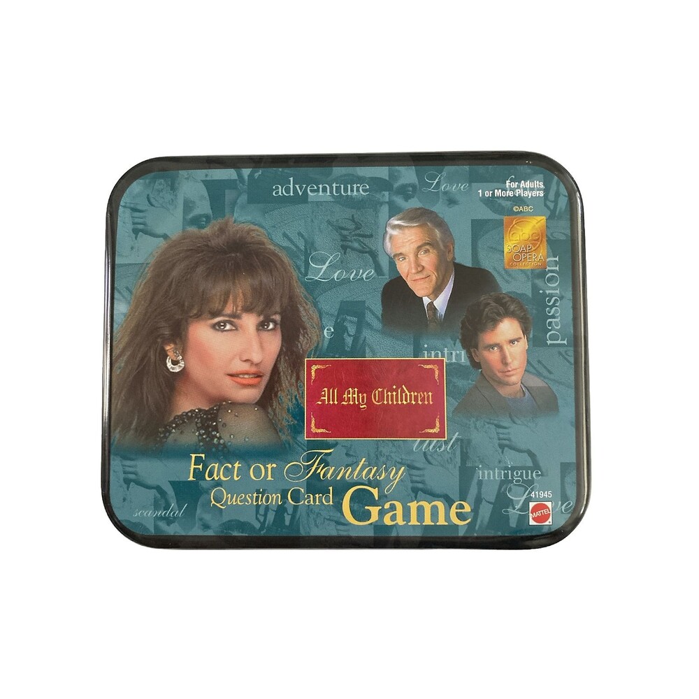 RARE VTG All My Children Fact Or Fantasy Question Card Game In Tin Box 1998